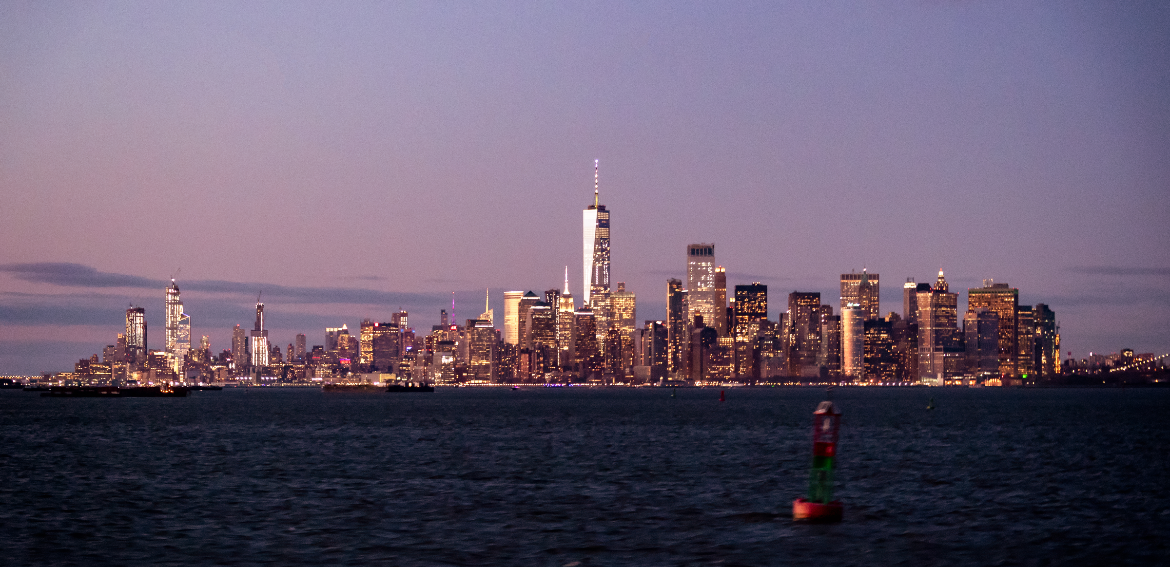 New York City skyline across the water