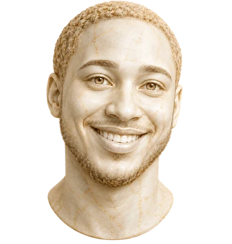 Marble statue portrait of Gabriel Rodriguez